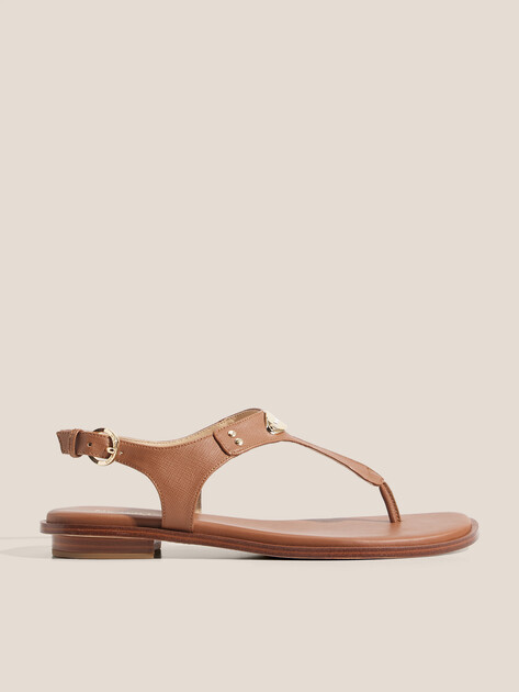 Женские сандалии MICHAEL KORS MK PLATE THONG, Артикул 40U2MKFA1L, коричневый | 4944466. Ракурс 1