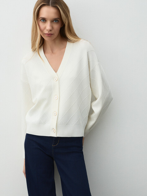 Женский кардиган MARCIANO BY GUESS MILEY CARDI SWTR, Артикул 5YGR135036Z, белый | 4947401. Ракурс 1