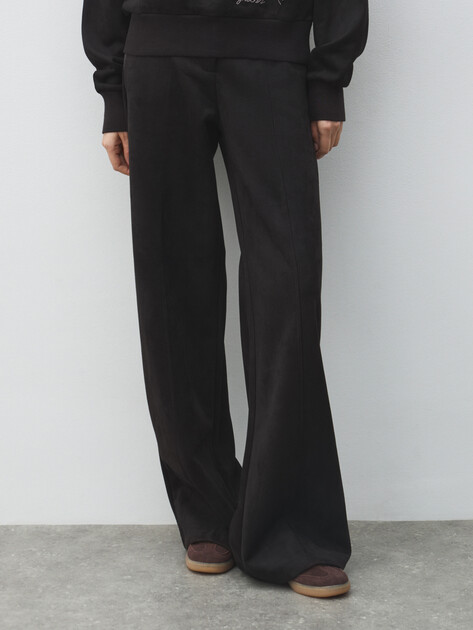 Женские широкие брюки  GUESS TAILORING SCUBA PANTS, Артикул W5BB53KAUJ2, черный | 4955751. Ракурс 1