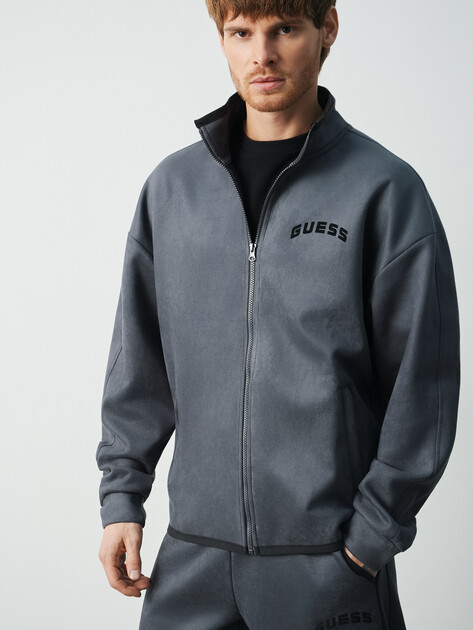 Мужская толстовка GUESS SHIRO FULL ZIP SWEATSHIRT, Артикул Z5BQ05KCJY2, темно-серый | 4960871. Ракурс 1