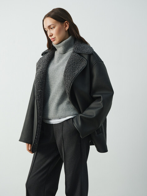 Женская дубленка  MAISON DAVID, Артикул FREDE_SDF_DR, темно-серый | 4965366. Ракурс 1