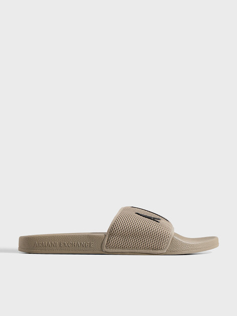 Мужские шлепанцы ARMANI EXCHANGE MYKONOS, Артикул XUP001, оливковый | 4971874. Ракурс 1