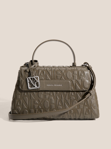 Женская сумка  ARMANI EXCHANGE LIZ PEBBLE TOP HANDLE, Артикул XW001223, хаки | 4979674. Ракурс 1