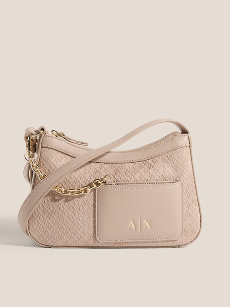 Женская сумка  ARMANI EXCHANGE MILA SUEDE MINI BAG, Артикул XW001571, песочный | 4979693. Ракурс 1
