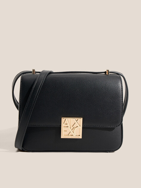 Женская сумка через плечо кросс-боди ARMANI EXCHANGE AMY PALMELLATO CROSSBODY M, Артикул XW002169, черный | 4979762. Ракурс 1