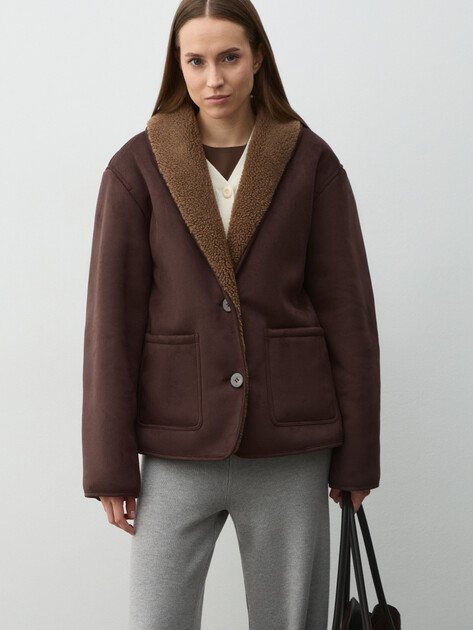 Женская дубленка  MAISON DAVID, Артикул ZAZA_SDF_WS, шоколадный | 4985111. Ракурс 1