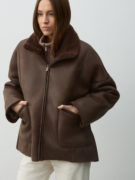 Женская дубленка  MAISON DAVID, Артикул ODRI_SDF_WL, коричневый | 4986703. Ракурс 1