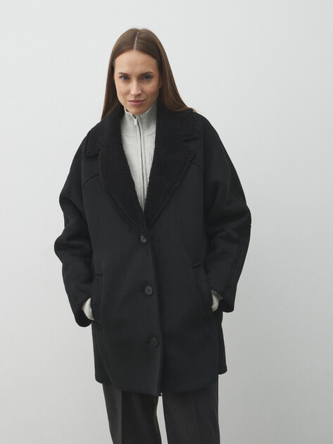Женская дубленка  MAISON DAVID, Артикул DIANA_SDF_WS, черный | 4986882. Ракурс 1