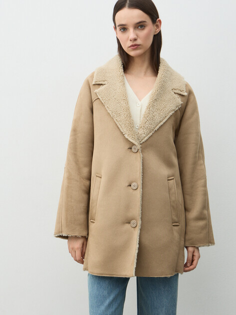 Женская дубленка  MAISON DAVID, Артикул DIANA_SDF_WS, темно-бежевый | 4986917. Ракурс 1