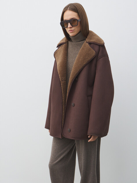 Женская дубленка  MAISON DAVID, Артикул FREDE_SDF_WS, шоколадный | 4986934. Ракурс 1