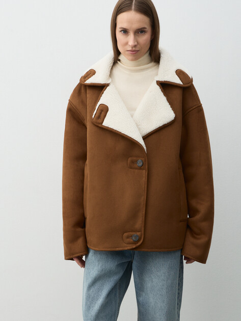 Женская дубленка  MAISON DAVID, Артикул MATILDA_SDF_WS, светло-коричневый | 4988150. Ракурс 1