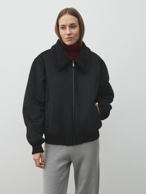 Женская дубленка  MAISON DAVID, Артикул SUZANNE_SDF_WS, черный | 4988845. Ракурс 1