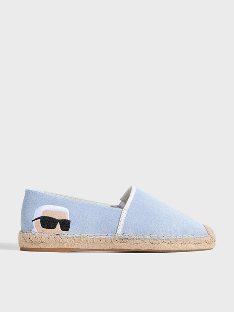 Женские эспадрильи KARL LAGERFELD KAMINI Embro NFT Slip On, Артикул KL80111G, светло-голубой | 4989291. Ракурс 1