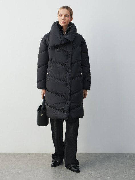 Женский пуховик GUESS SAMANTA SOFT PUFFA, Артикул W5BL39W2862, черный | 4993983. Ракурс 1