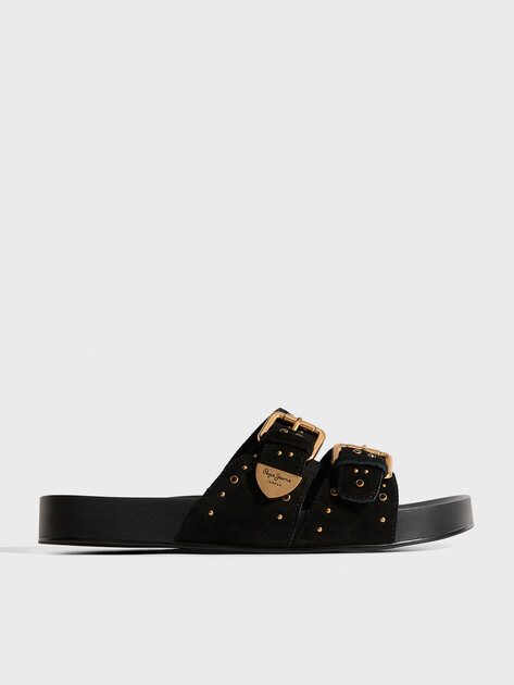 Женские шлепанцы PEPE JEANS AGNES STUDS W, Артикул PLS900008, черный | 4996043. Ракурс 1