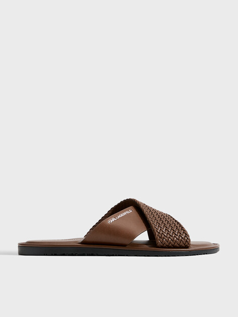 Мужские шлепанцы KARL LAGERFELD KASTOR IV Kross Strap Sandal, Артикул KL70214C, коричневый | 4996462. Ракурс 1