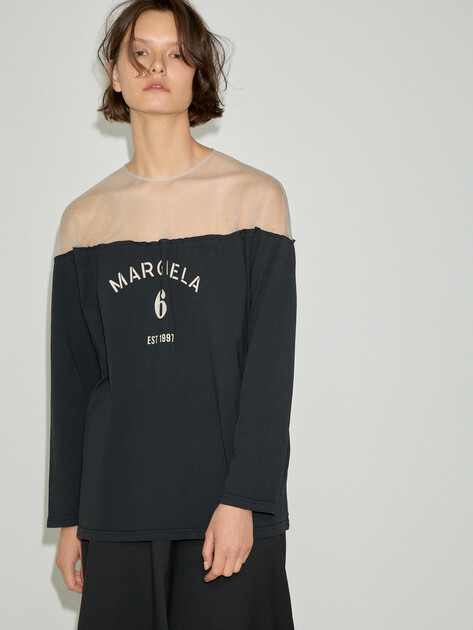 Женский лонгслив MM6 MAISON MARGIELA T-SHIRT, Артикул S62GD0213, черный | 4998740. Ракурс 1