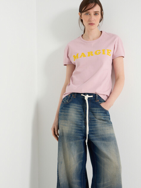 Женская футболка MM6 MAISON MARGIELA T-SHIRT, Артикул S62GD0212, розовый | 4999673. Ракурс 1