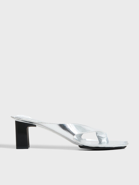 Женские мюли MM6 MAISON MARGIELA, Артикул S66WP0120, серебряный | 5008856. Ракурс 1