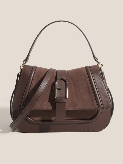 Женская сумка  FURLA, Артикул FURLA FLOW M TOP HANDLE, темно-коричневый | 5009871. Ракурс 1