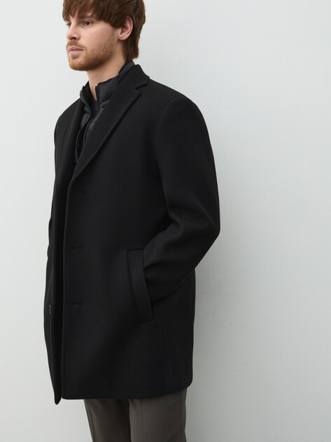 Мужское пальто с пуховым жилетом MAISON DAVID, Артикул ML-TX12006, черный | 5010844. Ракурс 1