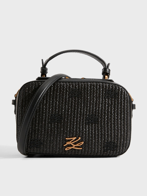Женская сумка  KARL LAGERFELD k/autograph sm tph cb raffia, Артикул B2W30041, черный | 5012818. Ракурс 1