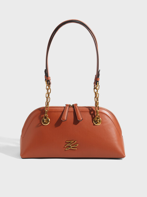 Женская сумка  KARL LAGERFELD k/autograph sm bowling shb, Артикул B2W30039, кирпичный | 5012823. Ракурс 1