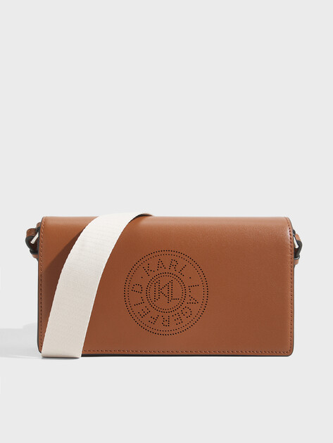 Женская сумка через плечо кросс-боди KARL LAGERFELD k/circle mini flap cb, Артикул B2W30273, светло-коричневый | 5012906. Ракурс 1