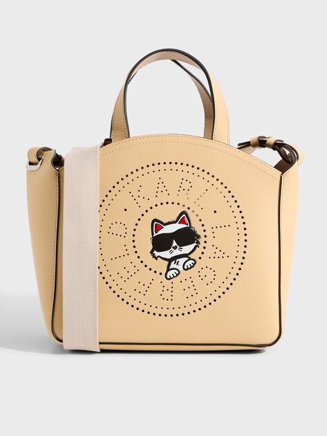 Женский тоут KARL LAGERFELD ikon circle choupette sm tote, Артикул B2W30221, бледно-желтый | 5013824. Ракурс 1