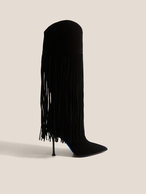 Женские сапоги LORIBLU STIVALE TUBO FRANGE GAMB. ARCATO, Артикул YBSP18, черный | 5016971. Ракурс 1