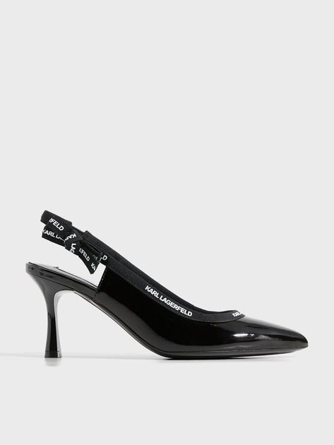 Женские туфли с открытой пяткой (слинг-бэк) KARL LAGERFELD, Артикул KL32706(K), черный | 5023048. Ракурс 1