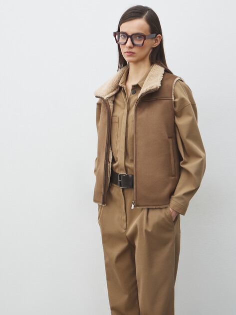 Женский жилет MAISON DAVID, Артикул LUNETTE_SDF_WS, серовато-коричневый | 5037421. Ракурс 1