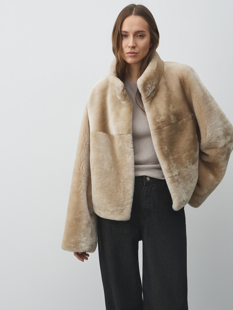 Женская шуба  MAISON DAVID, Артикул CATARINA_STR, серовато-бежевый | 5056458. Ракурс 1