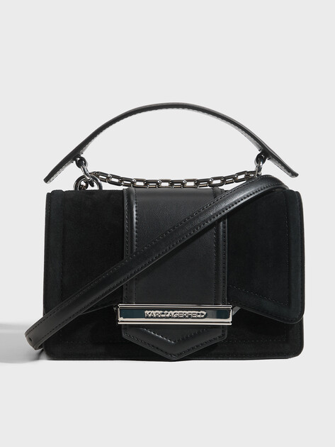 Женская сумка  KARL LAGERFELD k/nova sm crossbody suede, Артикул A4W30276, черный | 5058526. Ракурс 1