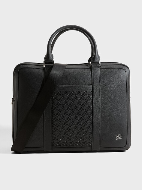 Мужская сумка  KARL LAGERFELD k/autograph panel briefcase, Артикул B3M30261, черный | 5059178. Ракурс 1