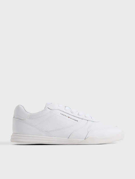 Мужские кеды TOMMY HILFIGER LOPRO CUP LEATHER, Артикул FM0FM05677, белый | 5063717. Ракурс 1