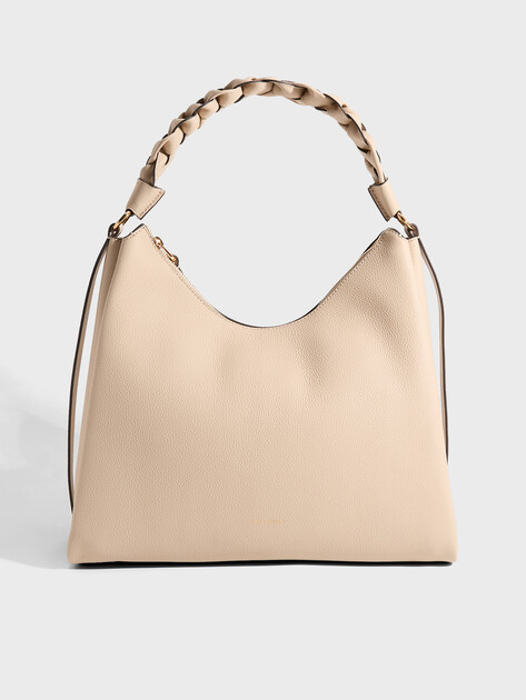 Женская сумка  COCCINELLE HANDBAG DOUBLE GRAINY LEATHER, Артикул E1 M50 13 02 01, молочно-бежевый | 5065072. Ракурс 1