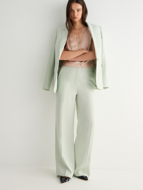 Женские широкие брюки  MAISON DAVID, Артикул ML-TX7005-1, мятный | 5065535. Ракурс 1