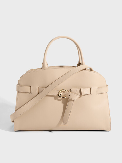 Женский тоут COCCINELLE HANDBAG SMOOTH LEATHER / NOIR, Артикул E1 TLA 18 04 01, светло-бежевый | 5065661. Ракурс 1