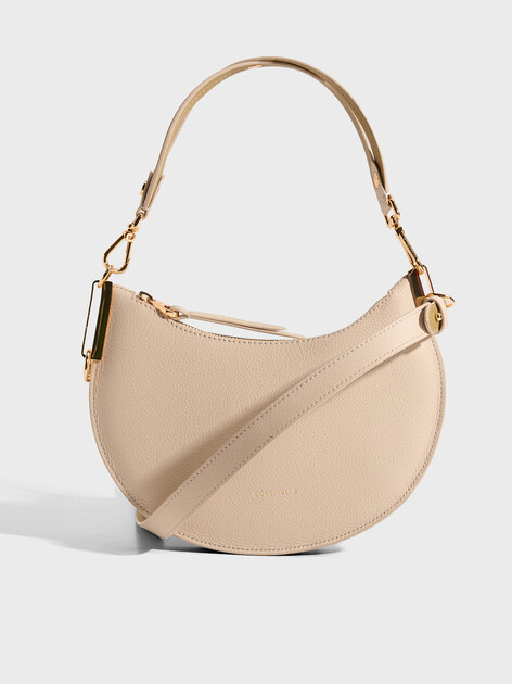Женская сумка  COCCINELLE HANDBAG DOUBLE GRAINY LEATHER, Артикул E1 QKF 13 03 01, молочно-бежевый | 5074028. Ракурс 1