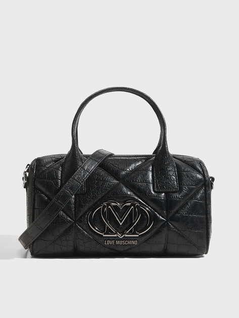 Женская сумка  LOVE MOSCHINO EMBOSSED Q CROCO, Артикул JC4034PP FW26, черный | 5077314. Ракурс 1