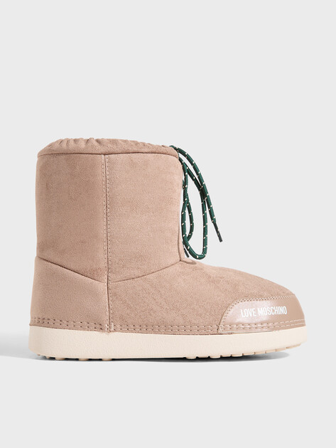 Женские дутики LOVE MOSCHINO SKI BOOT, Артикул JA24112G FW26, бежево-коричневый | 5078310. Ракурс 1