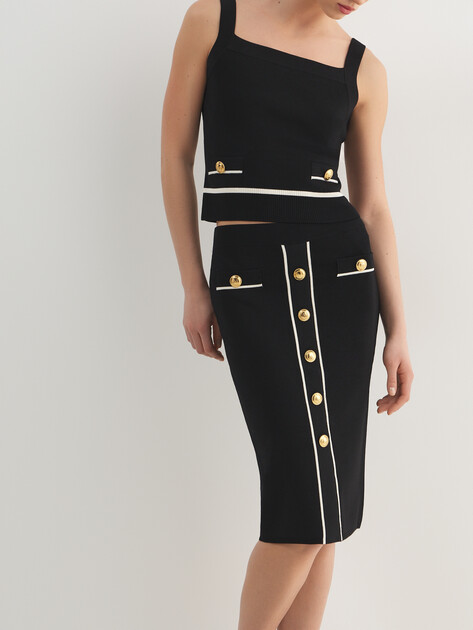 Юбка  миди MARCIANO BY GUESS NOEMI PENCIL SKIRT SWTR, Артикул 6RGD035905Z, черный | 5089316. Ракурс 1