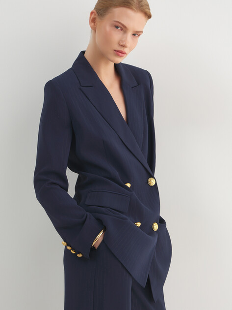 Женский пиджак MARCIANO BY GUESS NICLA DOUBLE BREASTED BLAZER, Артикул 6RGN107438A, темно-синий | 5089678. Ракурс 1