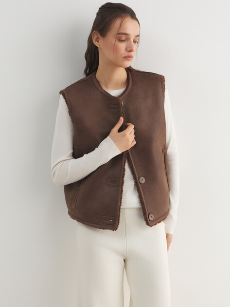 Женский жилет MAISON DAVID, Артикул MARION_SDF_WL, коричневый | 5089899. Ракурс 1