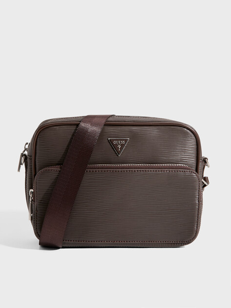 Мужская сумка  GUESS MILANO CROSSBODY DOUBLE ZIP, Артикул HMMIPWP6222, темно-коричневый | 5094199. Ракурс 1