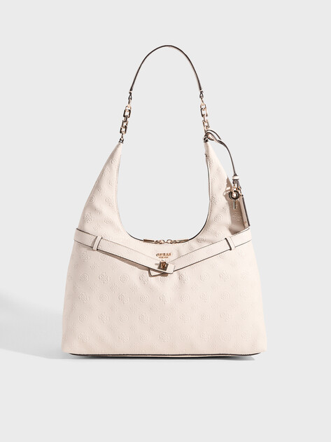 Женская сумка  GUESS ELLA LOGO HOBO, Артикул HWPD9746010, молочно-белый | 5094356. Ракурс 1