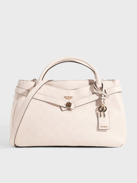 Женский тоут GUESS ELLA LOGO LRG GFRIEND SATCHEL, Артикул HWPD9746060, молочно-белый | 5094370. Ракурс 1