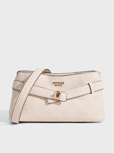Женская сумка через плечо кросс-боди GUESS ELLA LOGO GIRLFRIEND CROSSBODY, Артикул HWPD9746730, молочно-белый | 5094377. Ракурс 1