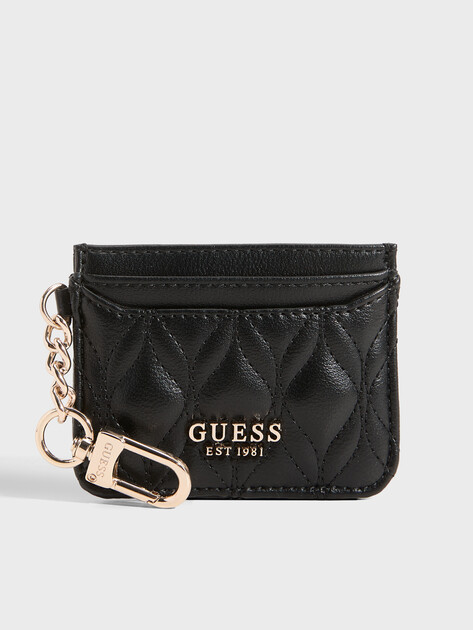 Женский картхолдер GUESS MAXINE QUILTED CARD CASE, Артикул RW7551P6301, черный | 5094485. Ракурс 1
